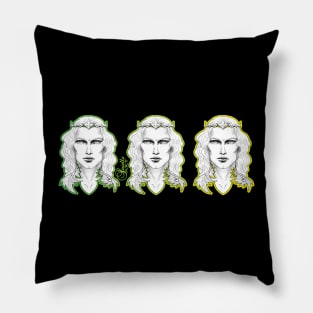 Fairy King Yellow Lime Green Pillow