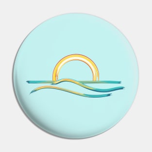 Relaxing Ocean Sunrise / Sunset Minimalist Beach Adventure Pin