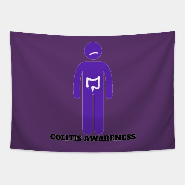 Colitis Awareness Silhouette Tapestry by CaitlynConnor