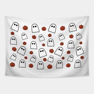 Halloween Ghosts And Pumpkins Tapestry