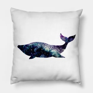 Watercolor Colorful Galaxy and Whale Pillow