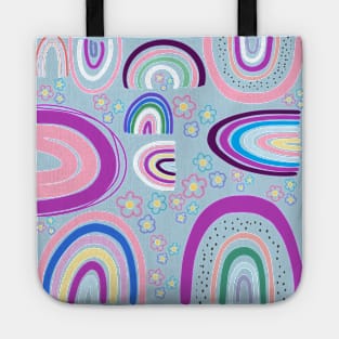 rainbow print pattern Tote