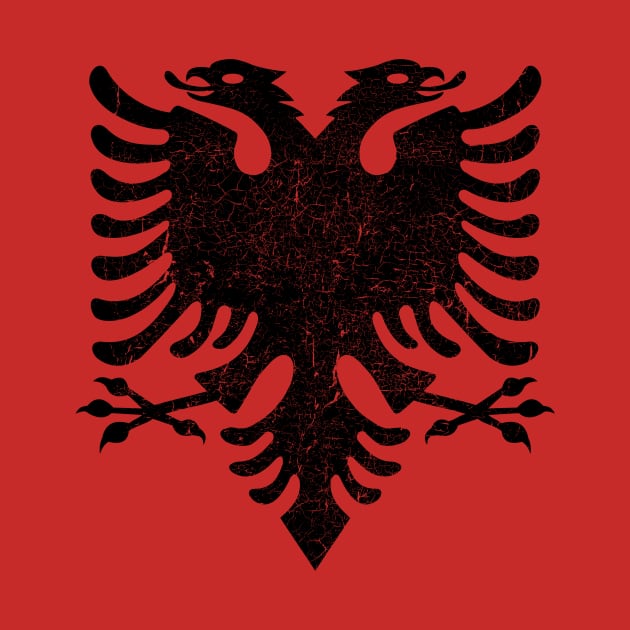 Vintage Albanian Flag by vladocar