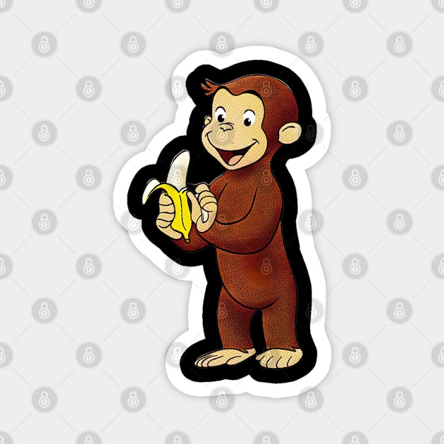 Curious George happy Magnet by BiteBliss