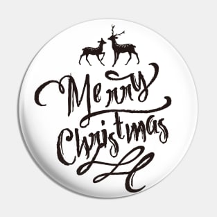 Merry Christmas Reindeers Pin