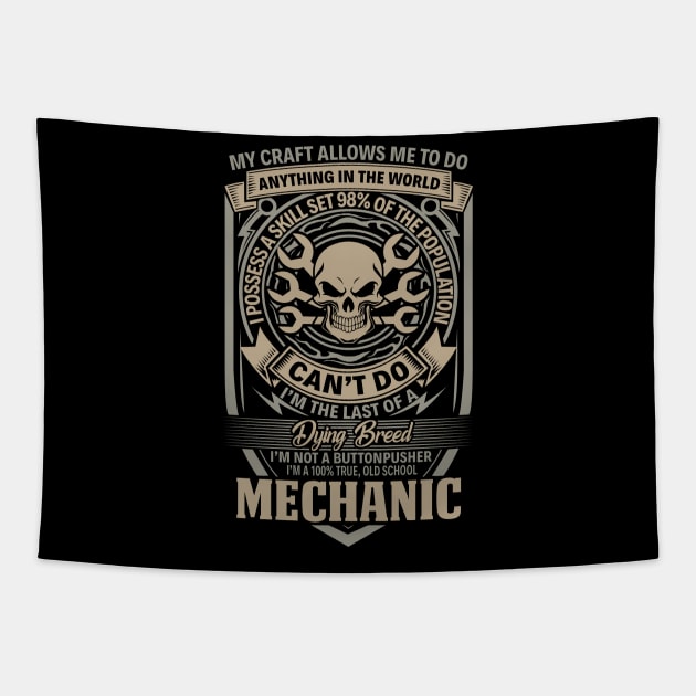 My Crafts Allows Me To Weld Mechanic   Mechanic T Shirt Tapestry by Murder By Text