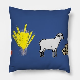 Brick Wheat Sheep Wood Pillow