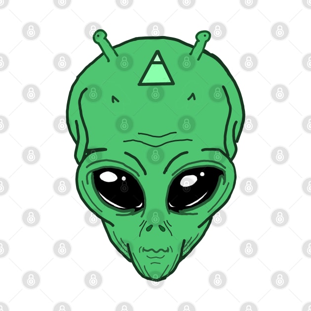 alien pyramid green alien extraterrestrial by FromBerlinGift