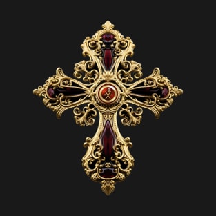 Baroque Greek Orthodox Cross Gold Ornate ICXC T-Shirt