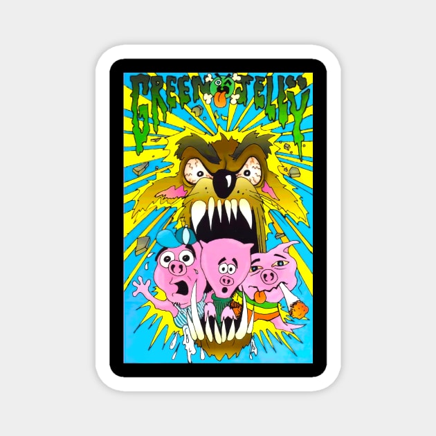 Three Little Pigs - Green Jelly Magnet by media319