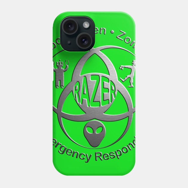 RAZER-Chrome and Green Phone Case by RBailey