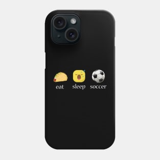 Eat sleep soccer repeat emoji emoticons graphic Phone Case