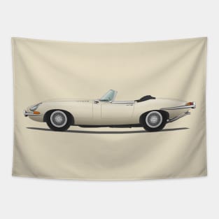 Jaguar E Type Roadster Old English White Tapestry