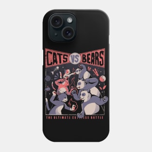 Cats Vs Bears Ninja Fight Fun Battle by Tobe Fonseca Phone Case