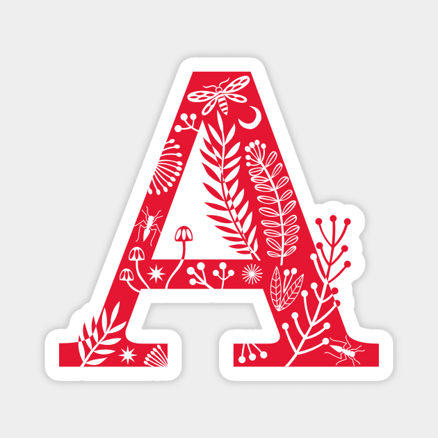 Letter A red Magnet by Maggiemagoo Designs