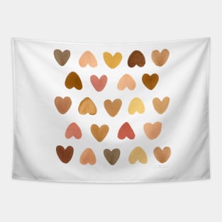 Brown Hearts pattern Tapestry