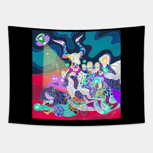 Devil goat in witch's coven Tapestry