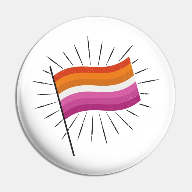 Retro Lesbian Pride Flag Pin by lavenderhearts