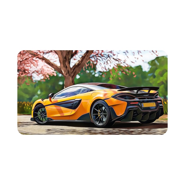 McLaren 720s Cartoon Drawing Action Print by Auto-Prints