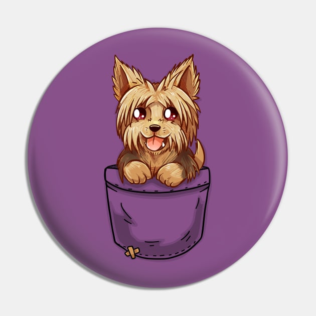 Pocket Cute Yorkshire Terrier Pin by TechraPockets