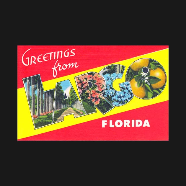 Greetings from Largo Florida - Vintage Large Letter Postcard by Naves