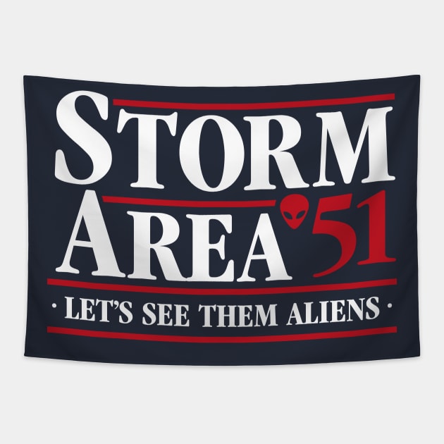 Storm Area 51 - Let's See Them Aliens - September 20 Tapestry by RetroReview