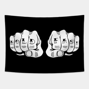 Hold Fast knuckle tattoo Tapestry