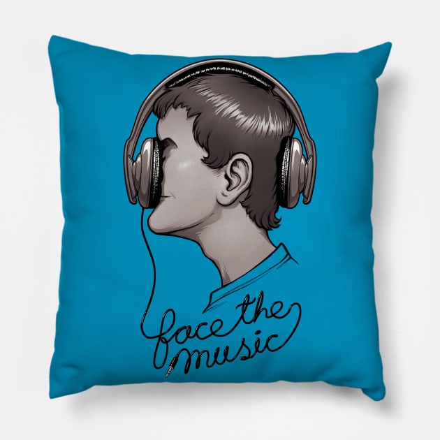 Face The Music Pillow by Moutchy