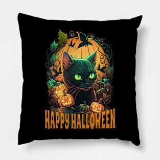 Happy Halloween Cat Pillow