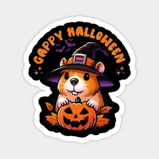 Capybara Pumpkin Funny Cappy Halloween Magnet