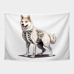 Skeleton Siberian Husky Dog Tapestry