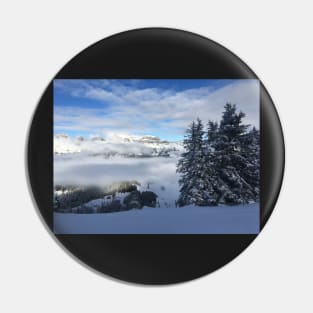 View from the top of a snowy mountain Pin