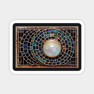 Fire Opal Inlay with Large Mother of Pearl Magnet