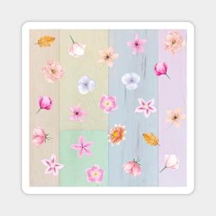 Pastel Flowers Pattern Magnet