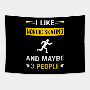 3 People Nordic Skating Skate Skater Tapestry