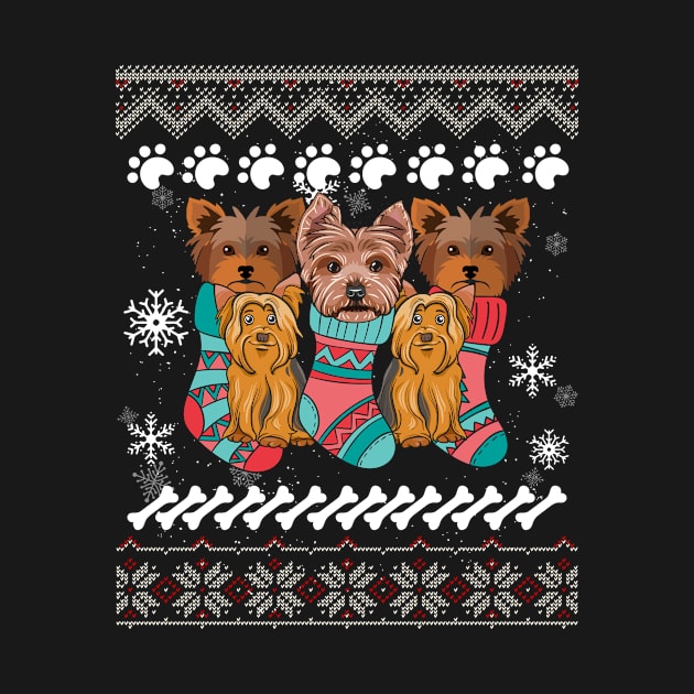 Funny Yorkshire Yorkie Dog Paws Christmas Socking Gifts by thuden1738