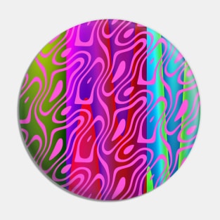 Silhouette Circle Abstract Ripple Pink Green Red Blue Teal Pin