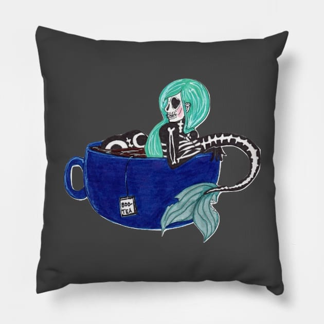 Boo-tea Pillow by nannonthehermit