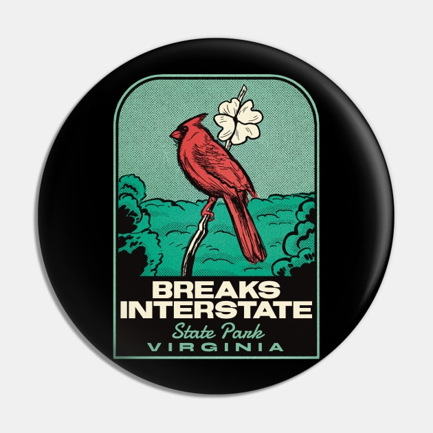 Breaks Interstate State Park VA Vintage Travel Pin by HalpinDesign