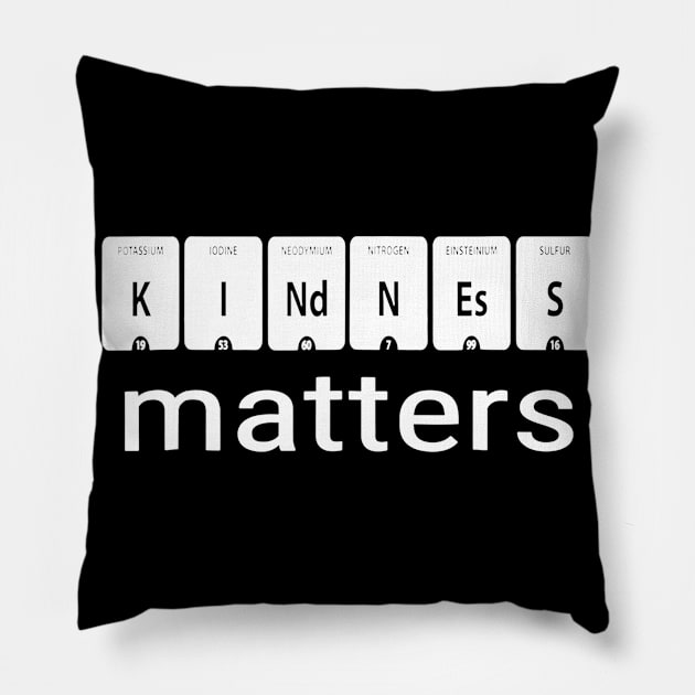 Science Teacher Gift Kindness Matters Periodic Table Pillow by Alita Dehan