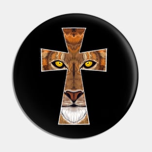 Lion cross Pin