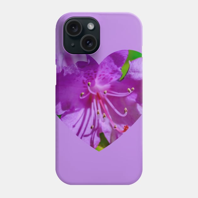 Purple Macro Flower Photograph Heart Phone Case by love-fi