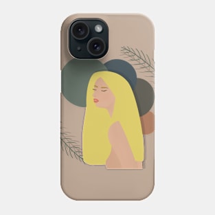 Blonde Girl Geometric Phone Case