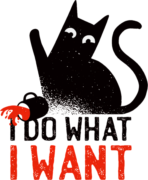 I Do What I Want - Cute  Funny Cat Quote Artwork Kids T-Shirt by Artistic muss