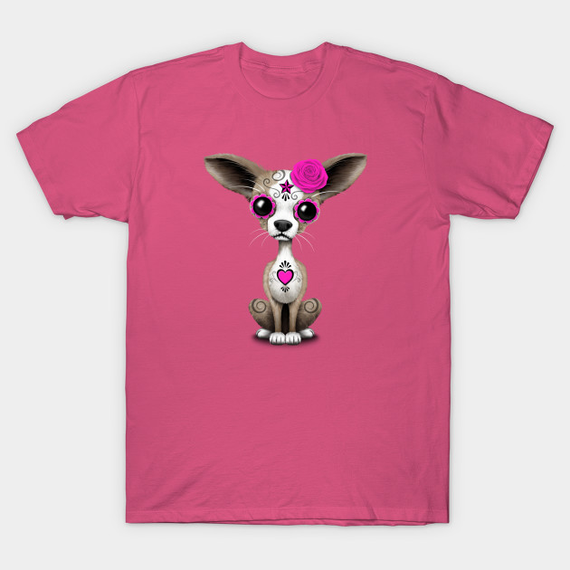 Pink Day Of The Dead Sugar Skull Chihuahua Puppy Day Of The Dead