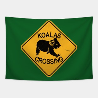 Koala Bear Road Sign - Koalas Crossing Tapestry