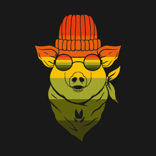 Retro Bandana Pig T-Shirt