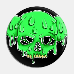 GREEN SKULL Pin