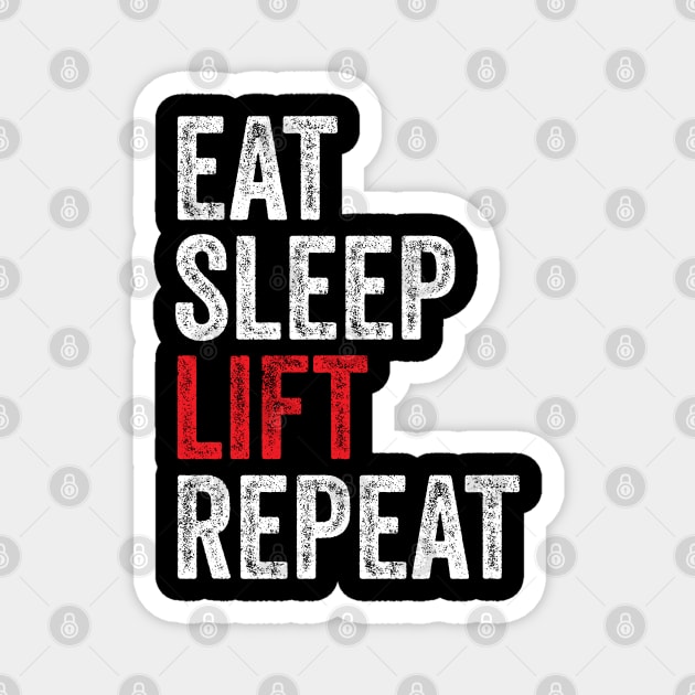 Eat Sleep Lift Repeat - Gym Lifting humor Magnet by Cult WolfSpirit 