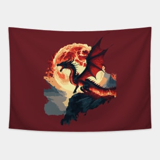 Fire Moon Dragon Tapestry